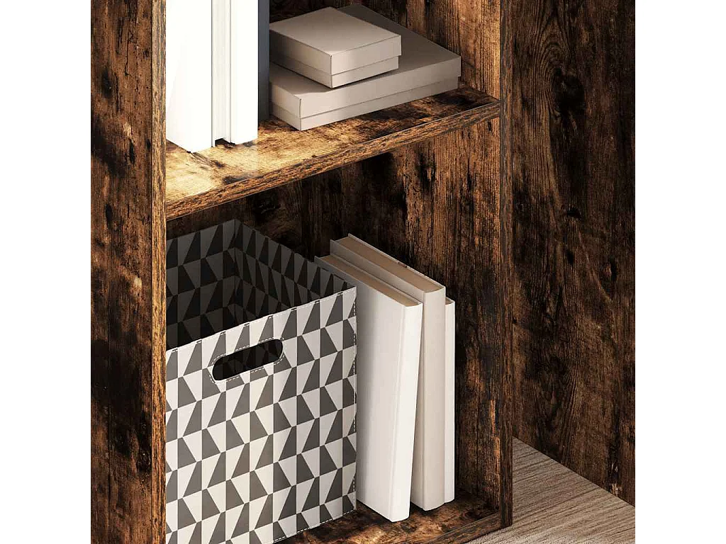 Gerookte eikenhouten boekenkast 40x30x152 cm bewerkt hout