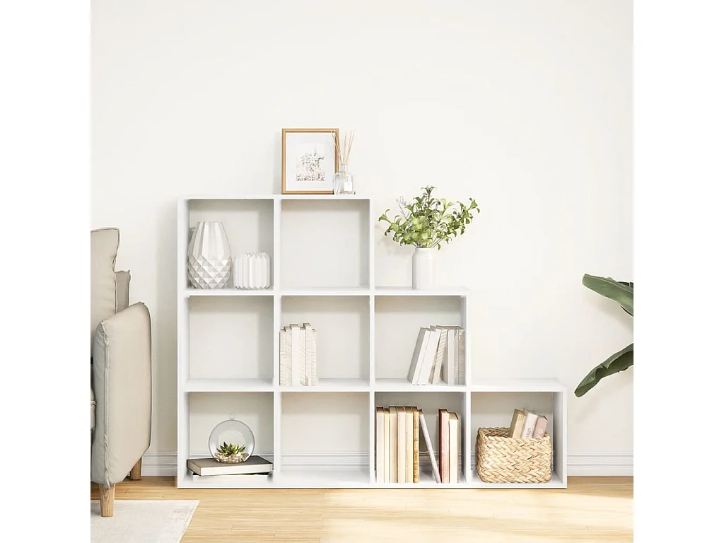 Scaffale divisorio a 3 ripiani bianco 137,5x29x103,5cm