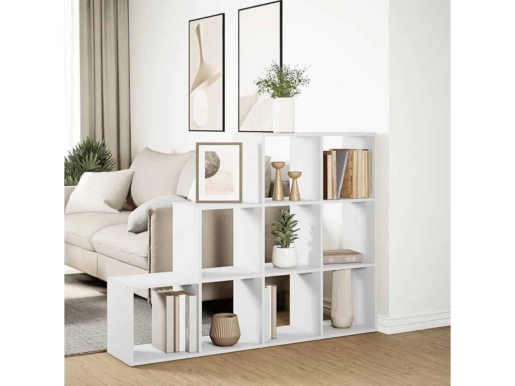 Scaffale divisorio a 3 ripiani bianco 137,5x29x103,5cm