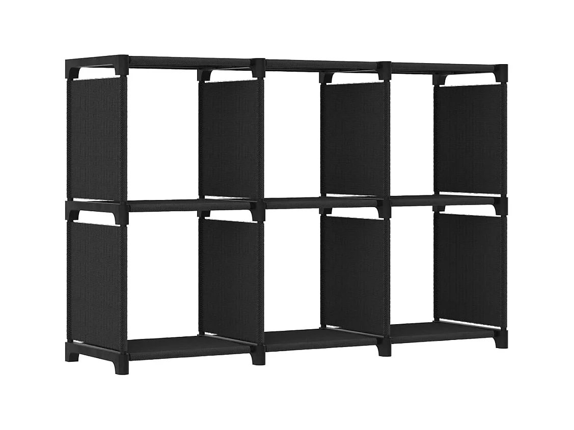 Étagère d'affichage 6 cubes Noir 103x30x72,5 cm Tissu