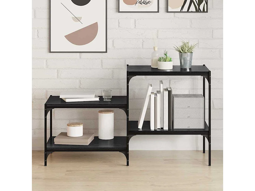 Étagère à livres 4 pcs Noir 60 x 40 x 1.5 cm Bois d'ingénierie