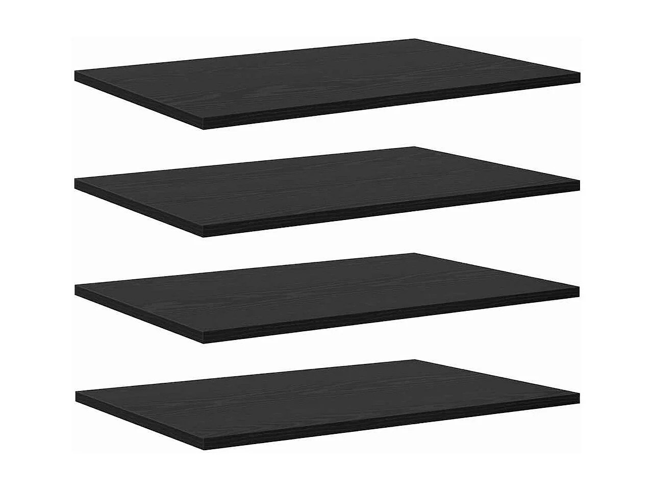 Étagère à livres 4 pcs Noir 60 x 40 x 1.5 cm Bois d'ingénierie