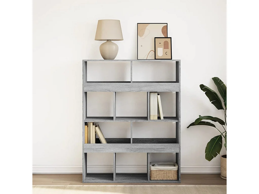 Bibliothèque sonoma gris 100x33x125,5 cm bois d'ingénierie