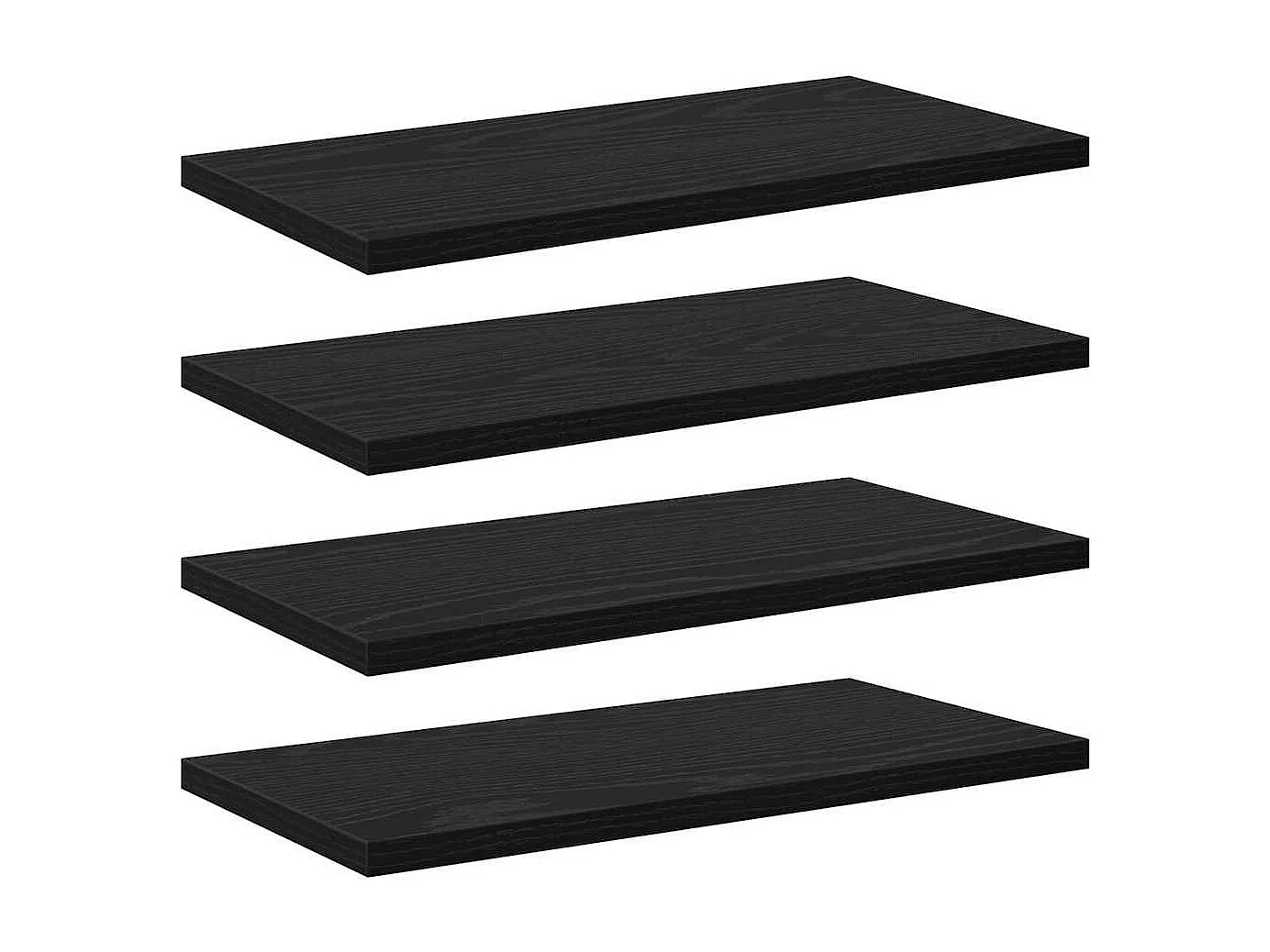 Étagère à livres 4 pcs Noir 40 x 20 x 1.5 cm Bois d'ingénierie