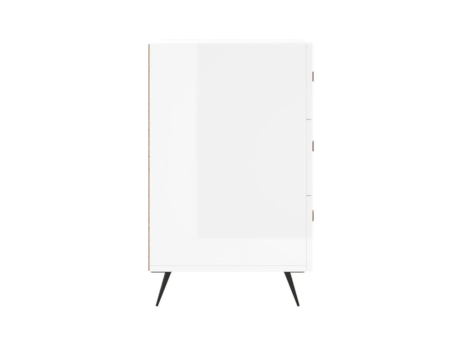 Nachtkastje wit hoogglans 40x40x66 cm bewerkt hout