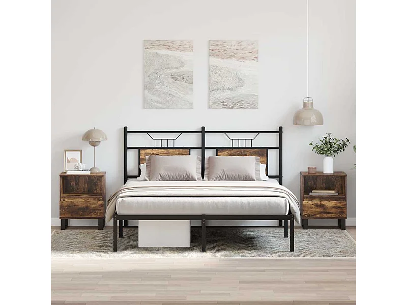 Comodini 2 pezzi rovere affumicato 40x35x50 cm legno ingegnerizzato