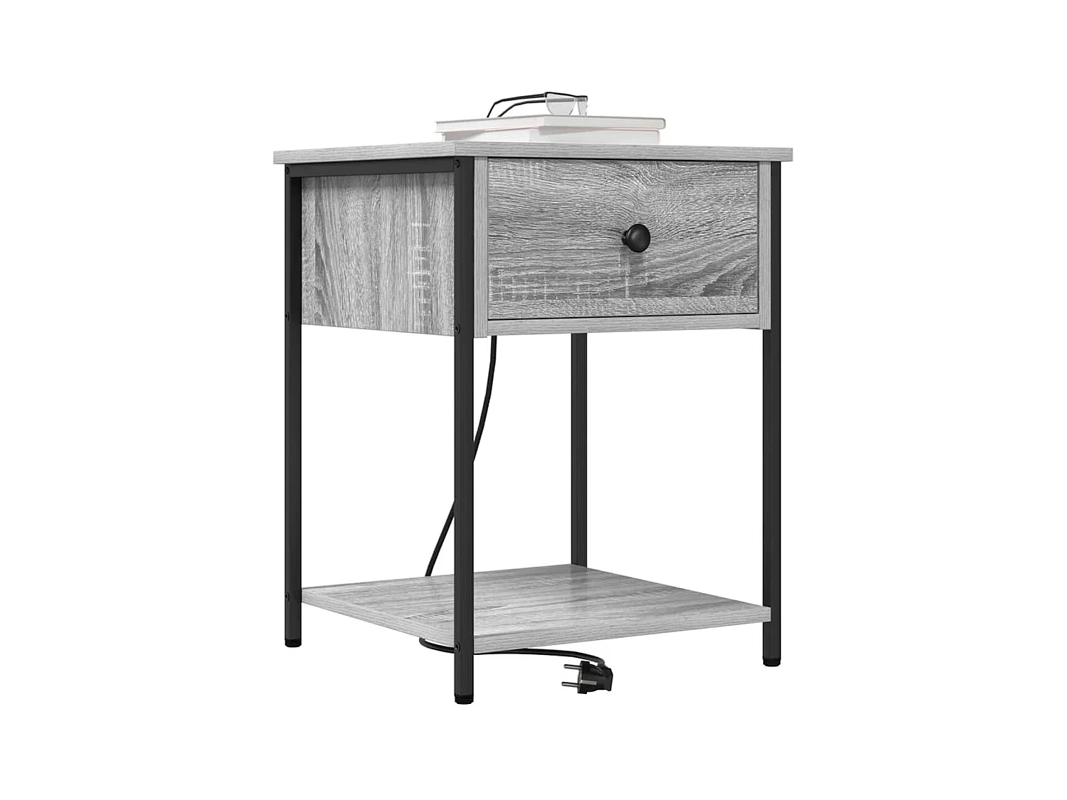 Cabinet de chevet avec tiroir 2 pcs Sonoma gris 42 x 41 x 56 cm