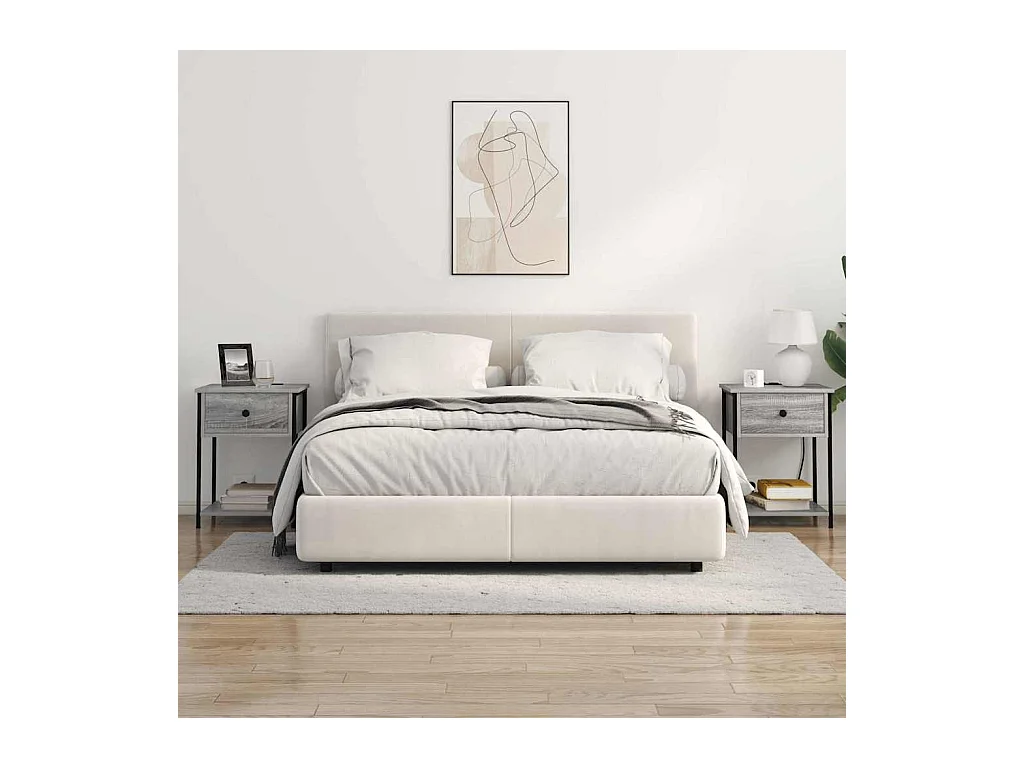 Cabinet de chevet avec tiroir 2 pcs Sonoma gris 42 x 41 x 56 cm