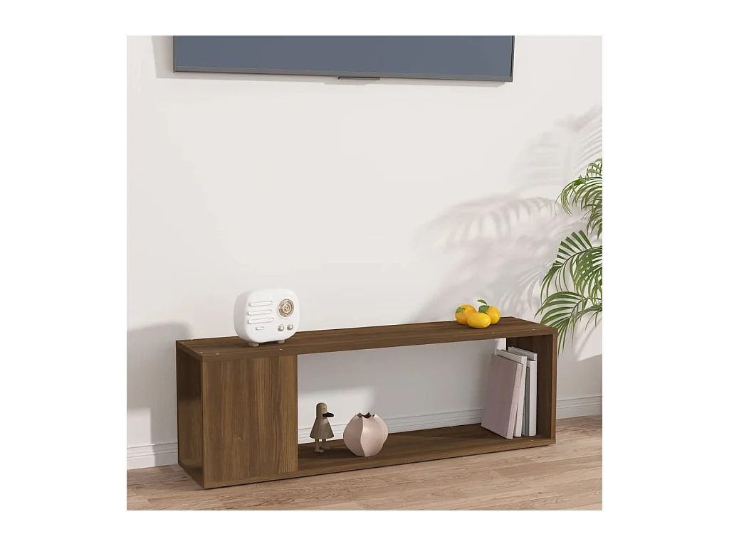 Meuble TV Chêne marron 100x24x32 cm Bois d'ingénierie