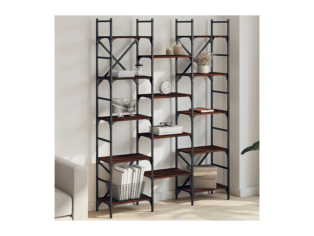 Bibliothèque chêne marron 127,5x28,5x172,5 cm bois d'ingénierie