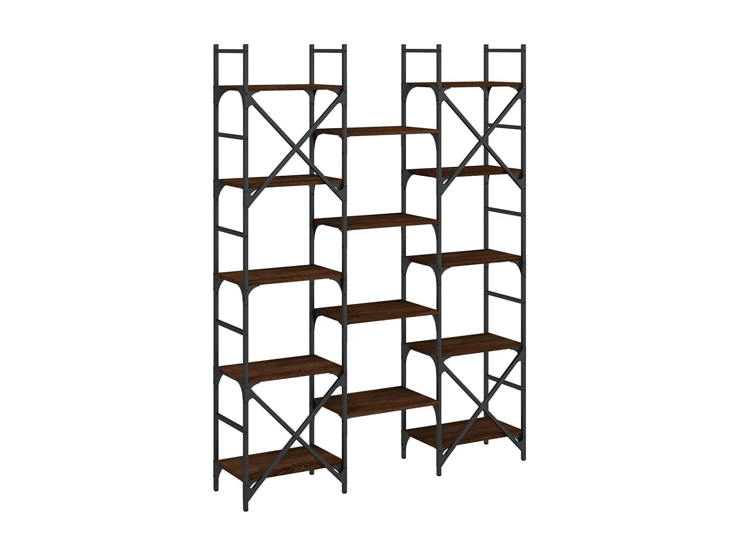 Bibliothèque chêne marron 127,5x28,5x172,5 cm bois d'ingénierie