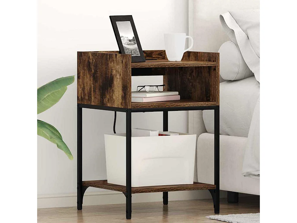 Cabinet de chevet Chêne fumé 40 x 40 x 61 cm Bois d'ingénierie