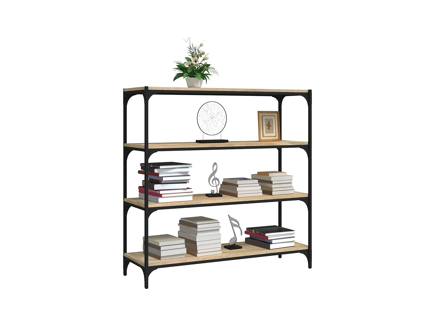 Meuble TV Chêne sonoma 100x33x100 cm Bois d'ingénierie et acier