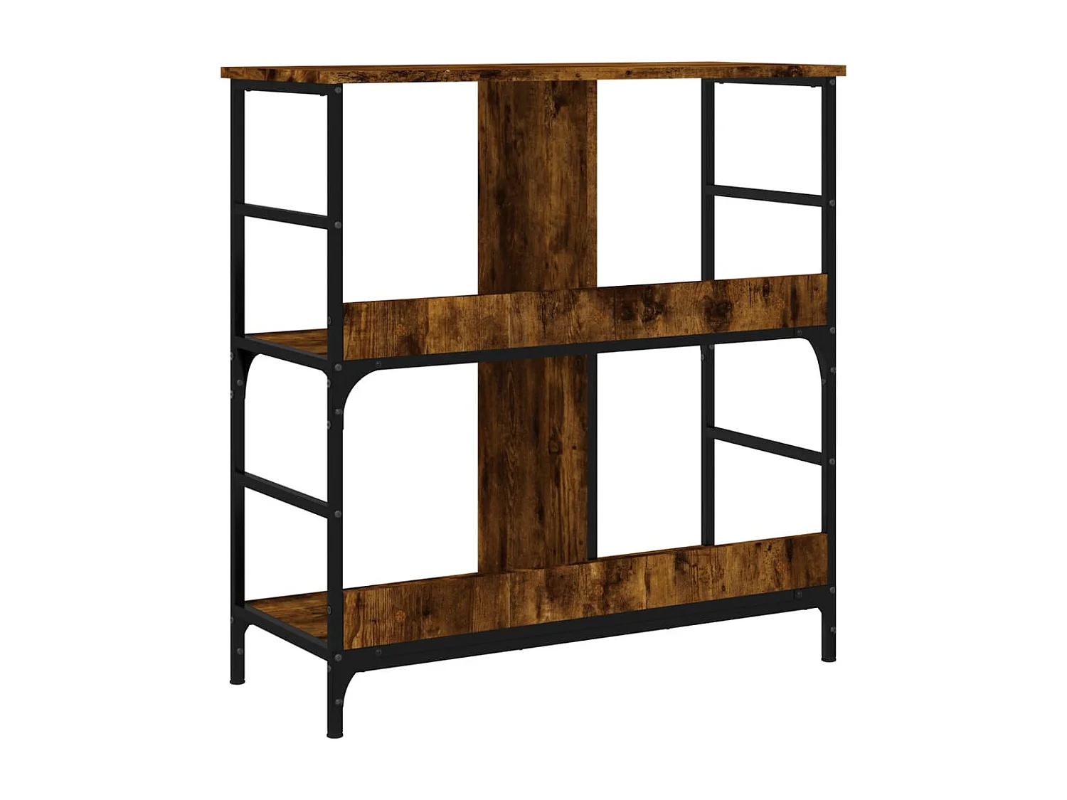 Bibliothèque chêne fumé 78,5x33x82 cm bois d'ingénierie