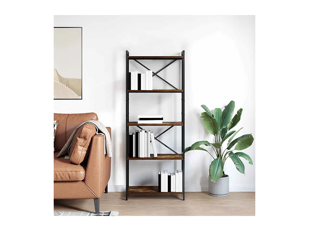 Bibliothèque Chêne fumé 60 x 30 x 153 cm Bois d'ingénierie