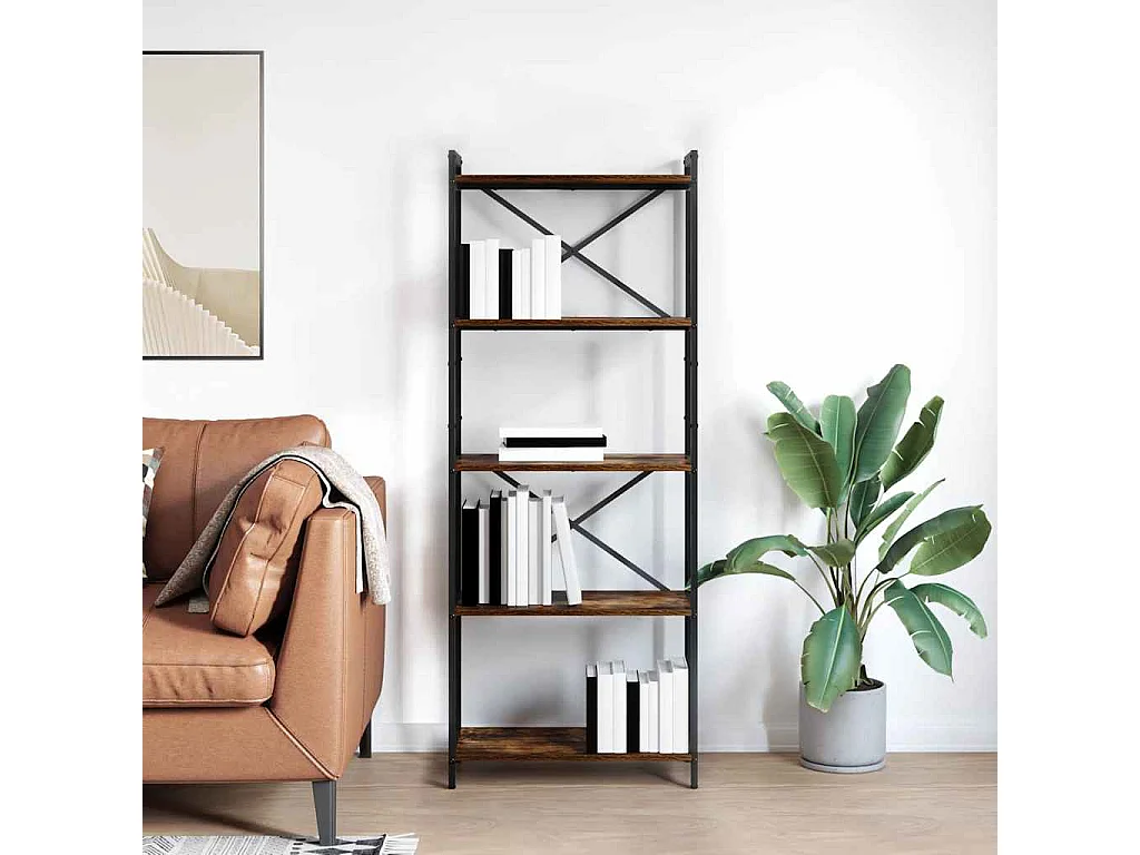 Bibliothèque Chêne fumé 60 x 30 x 153 cm Bois d'ingénierie