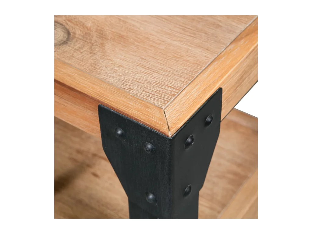 Mesita de noche Madera de acacia Acero 40 x 30 x 54 cm