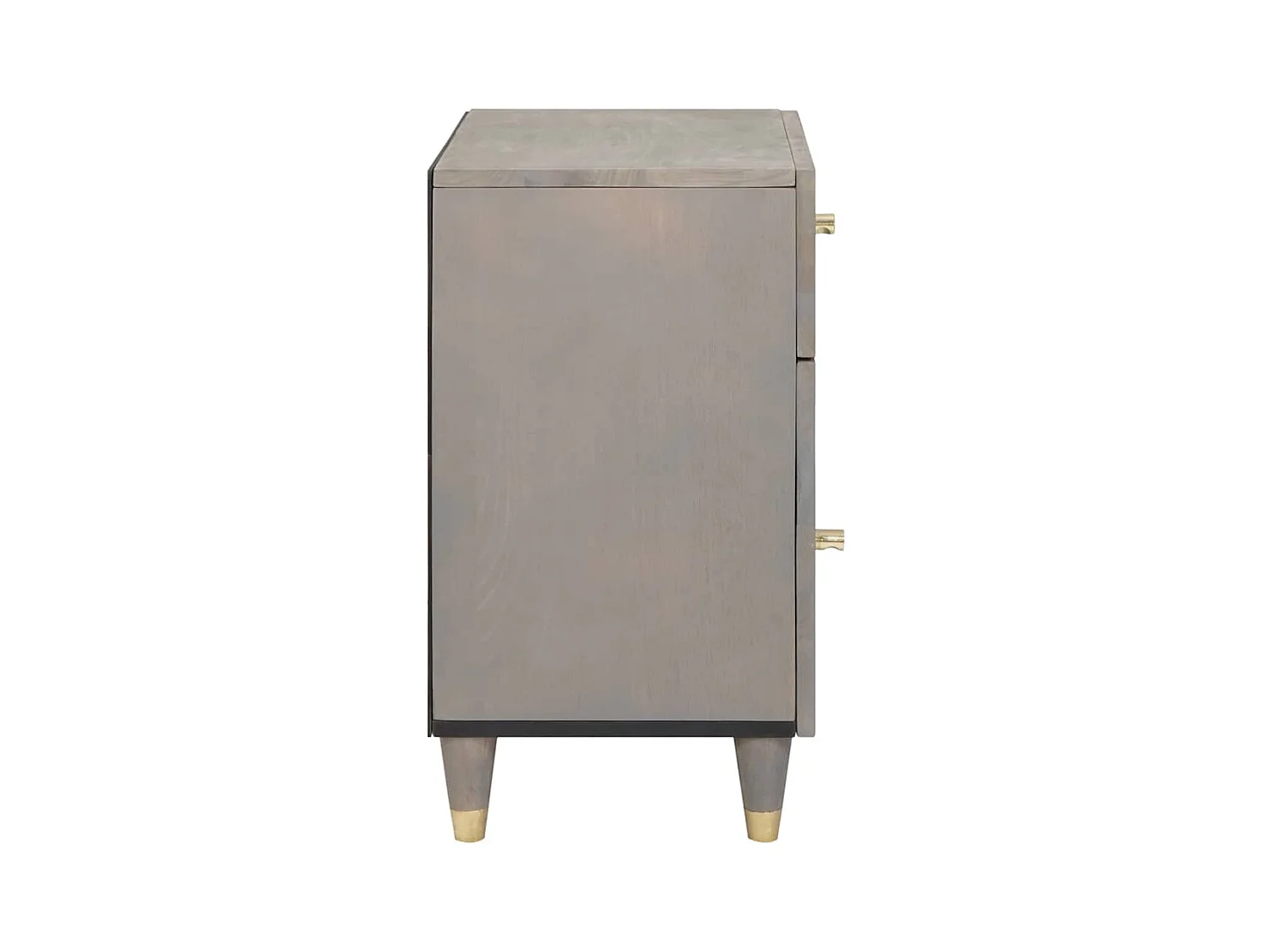 Mesilla de noche Gris 50 x 33 x 60 cm madera maciza de mango