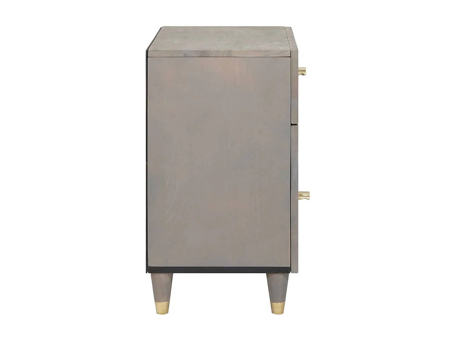 Cabinet de chevet Gris 50 x 33 x 60 cm bois de manguier massif