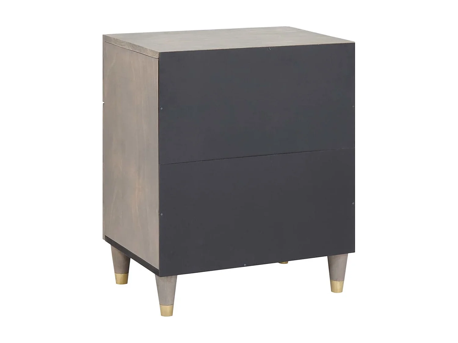 Cabinet de chevet Gris 50 x 33 x 60 cm bois de manguier massif