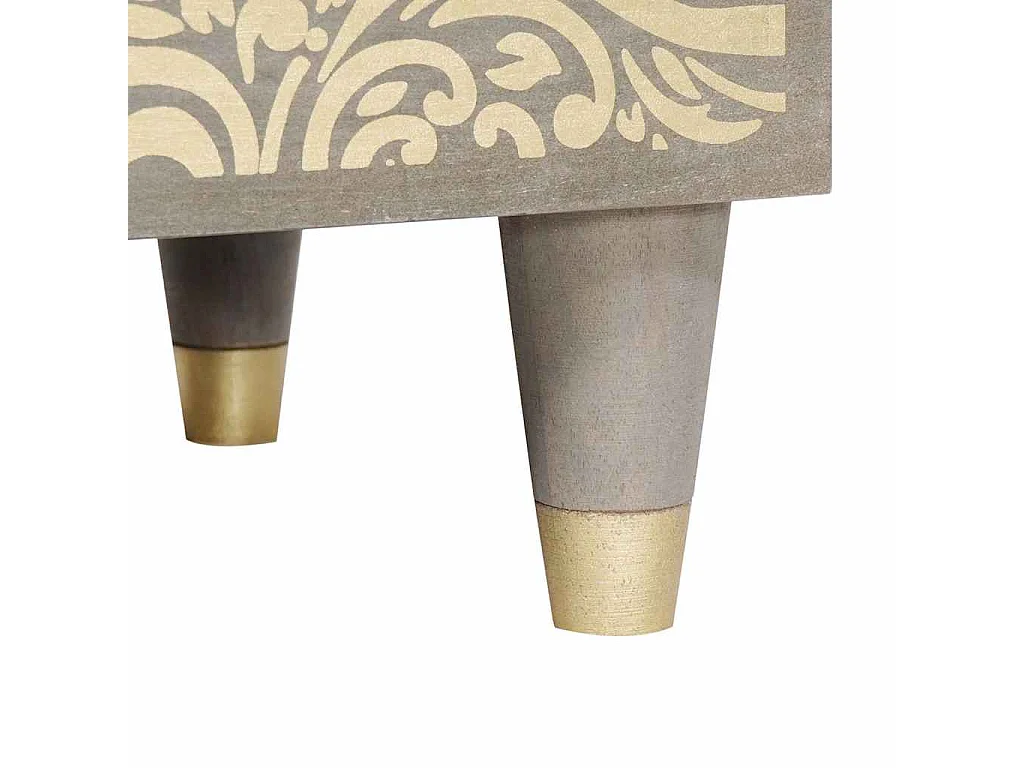 Cabinet de chevet Gris 50 x 33 x 60 cm bois de manguier massif