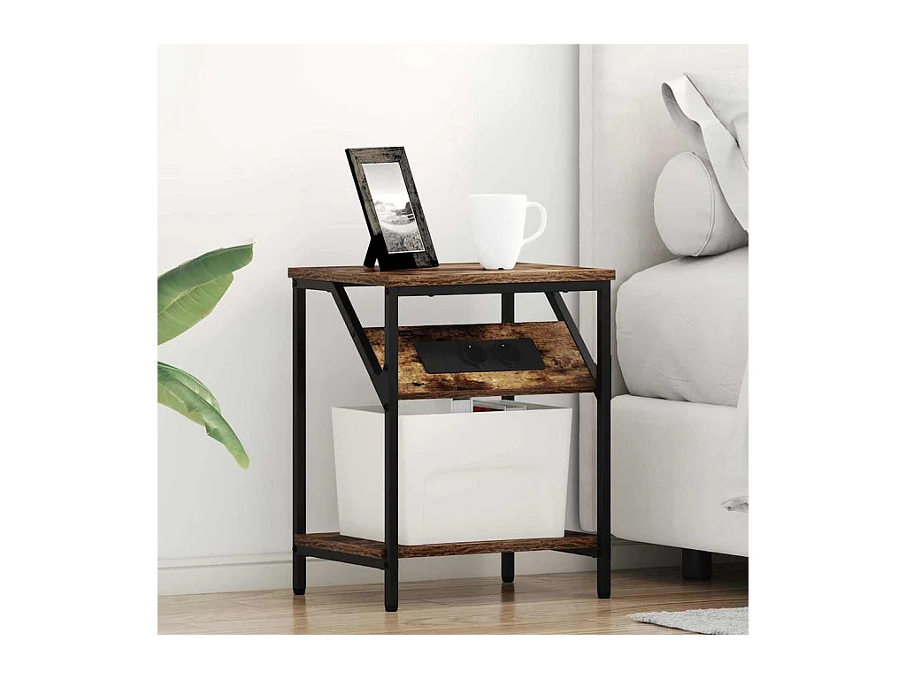 Armoires de chevet 2 pcs Chêne fumé 38 x 30 x 48 cm