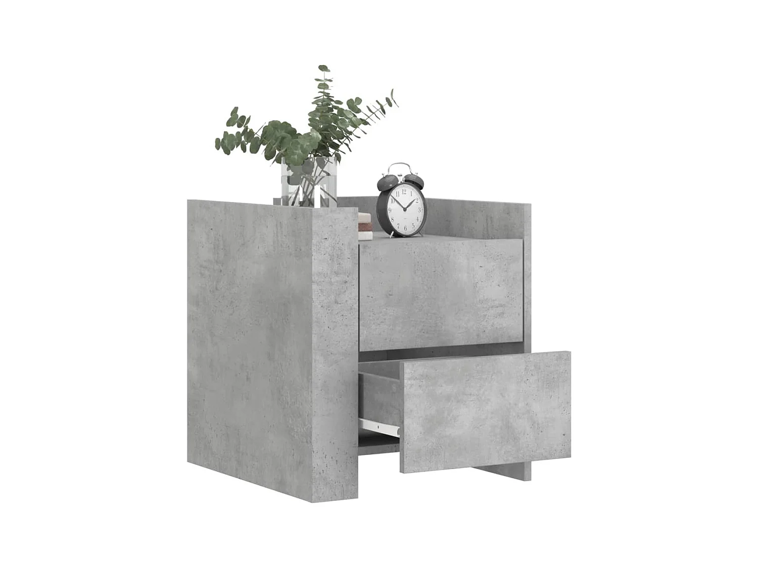 Mesita de noche de madera de ingeniería gris hormigón 45x50x50 cm