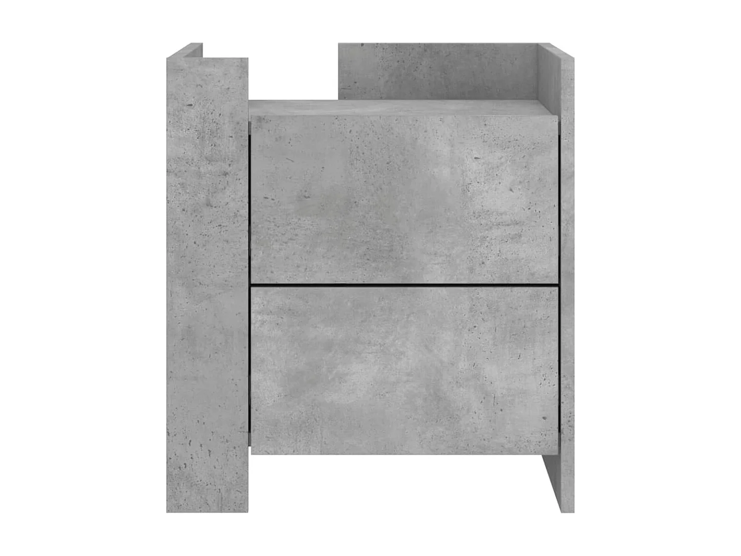 Table de chevet gris béton 45x50x50 cm bois d'ingénierie