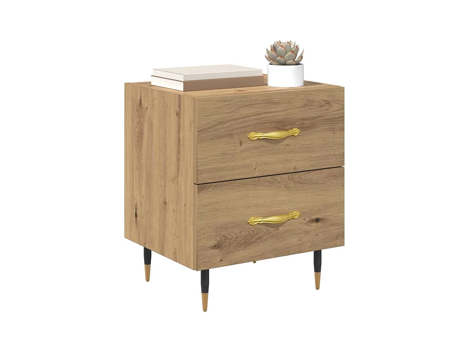 Nachtkastje 2 stuks handgemaakt eiken 40 x 35 x 47,5 cm