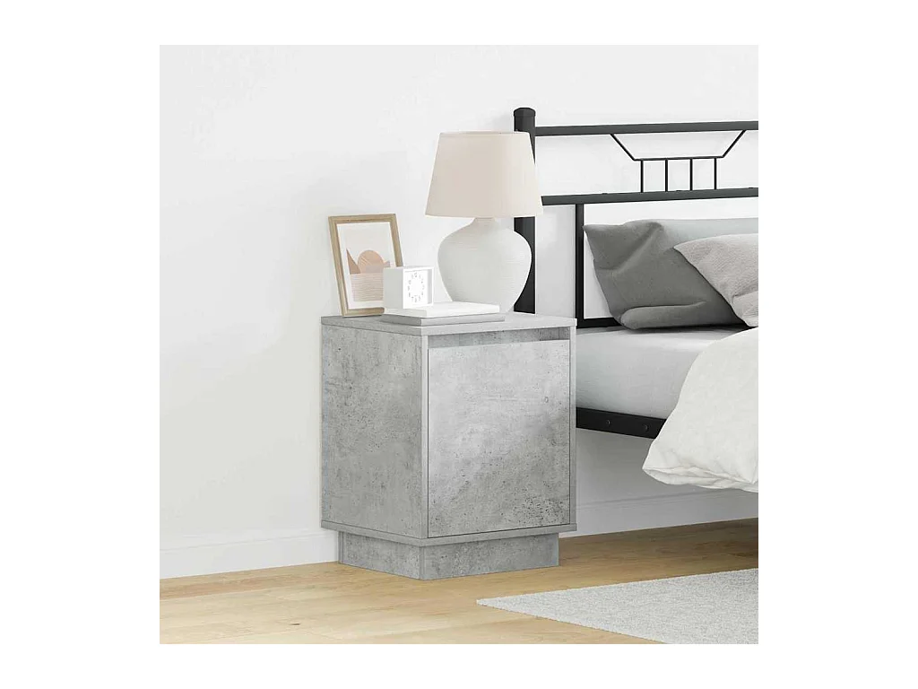 Mesilla de noche con 2 piezas Gris hormigón 39 x 34,5 x 50 cm