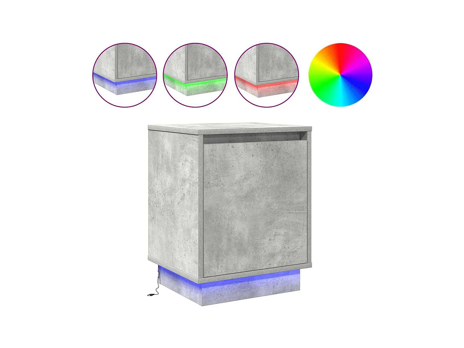 Mesilla de noche con 2 piezas Gris hormigón 39 x 34,5 x 50 cm