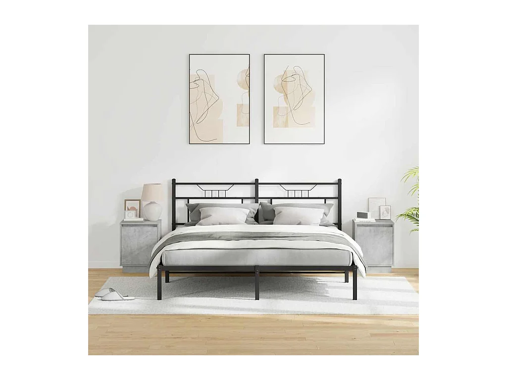 Mesilla de noche con 2 piezas Gris hormigón 39 x 34,5 x 50 cm