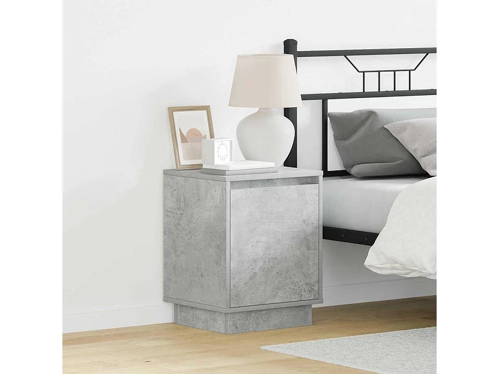 Cabinet de chevet avec 2 pcs Gris béton 39 x 34.5 x 50 cm
