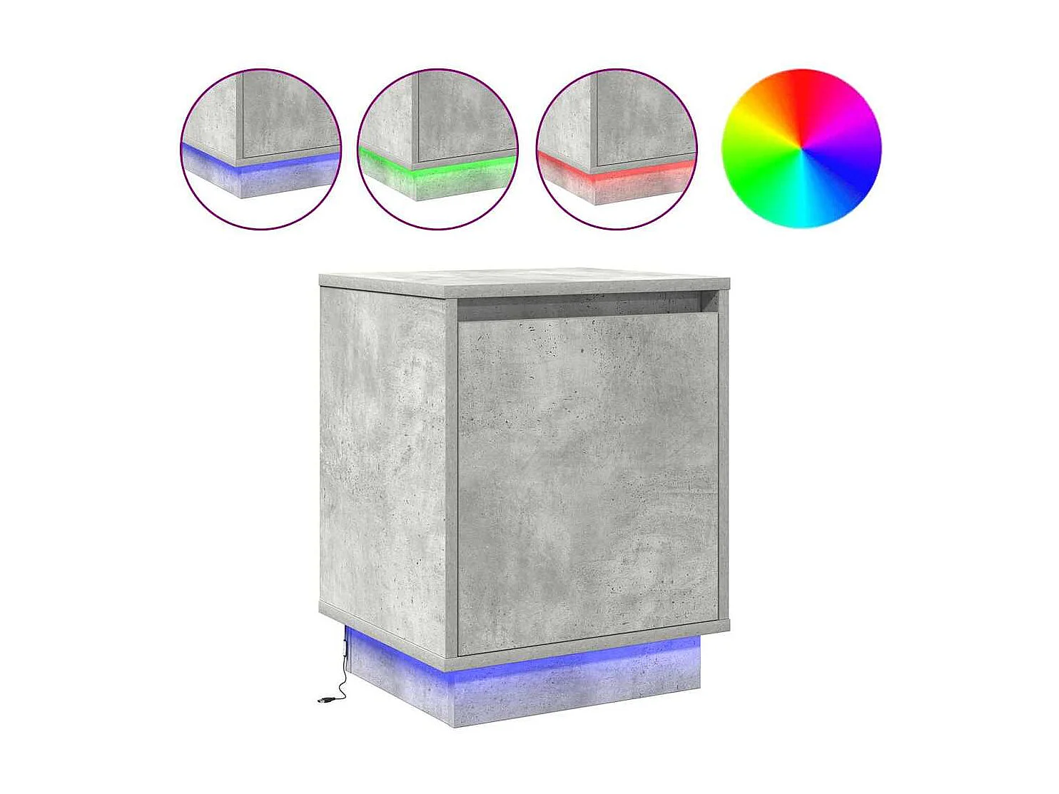 Cabinet de chevet avec 2 pcs Gris béton 39 x 34.5 x 50 cm