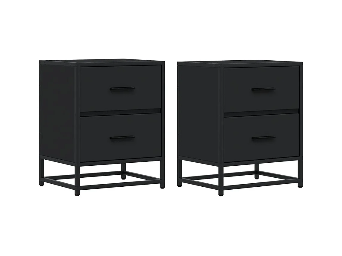 Tables de chevet 2 pcs noir 40x31x50 cm bois d'ingénierie