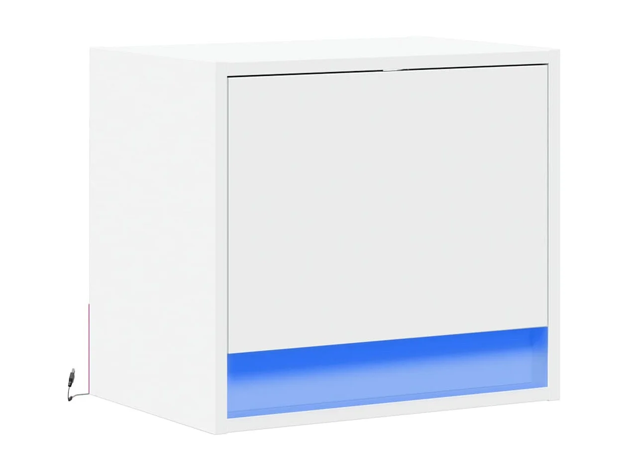 Wandnachtkastje met witte ledverlichting