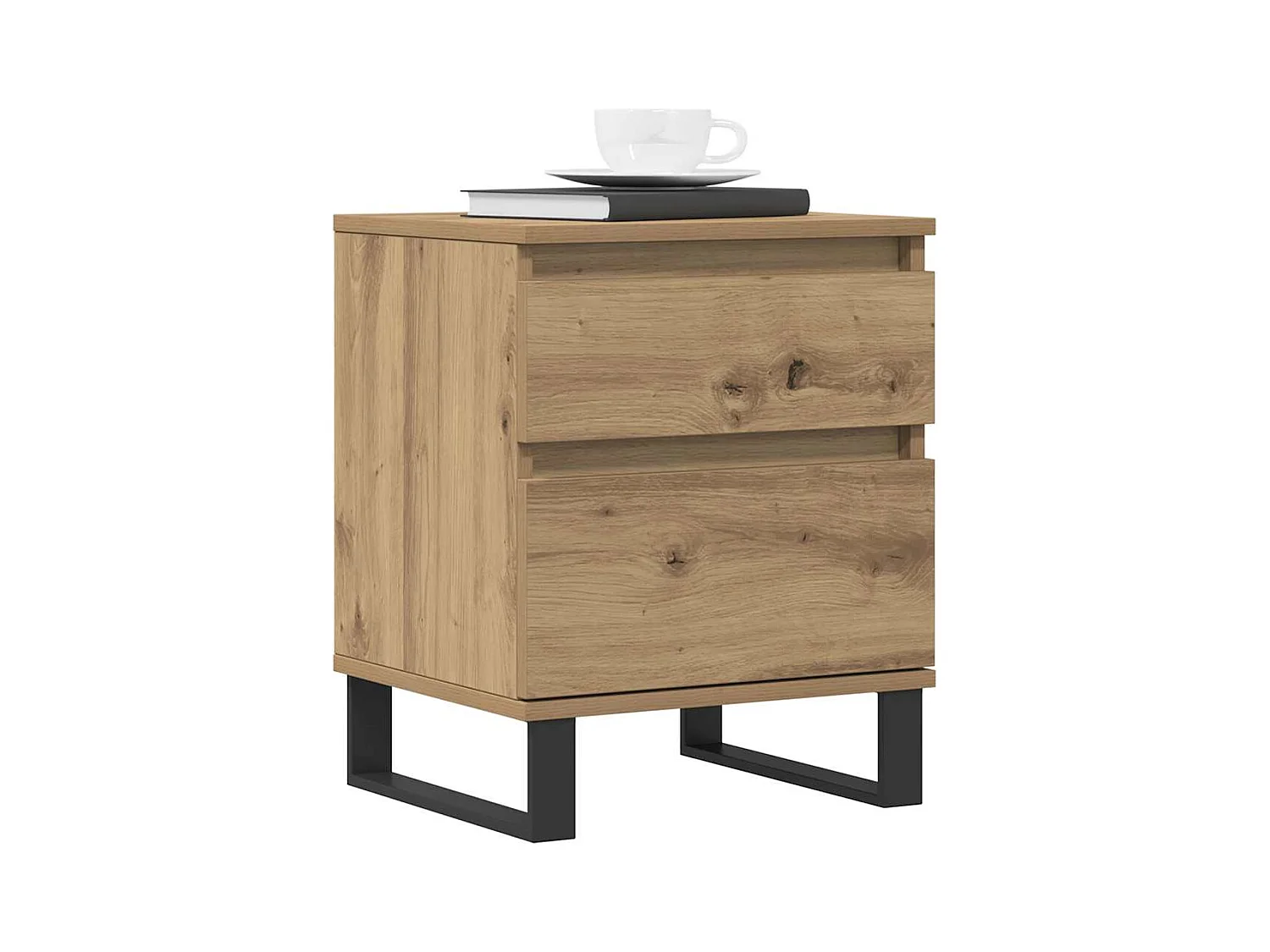 Comodini 2 pezzi in rovere fatti a mano 40x35x50 cm