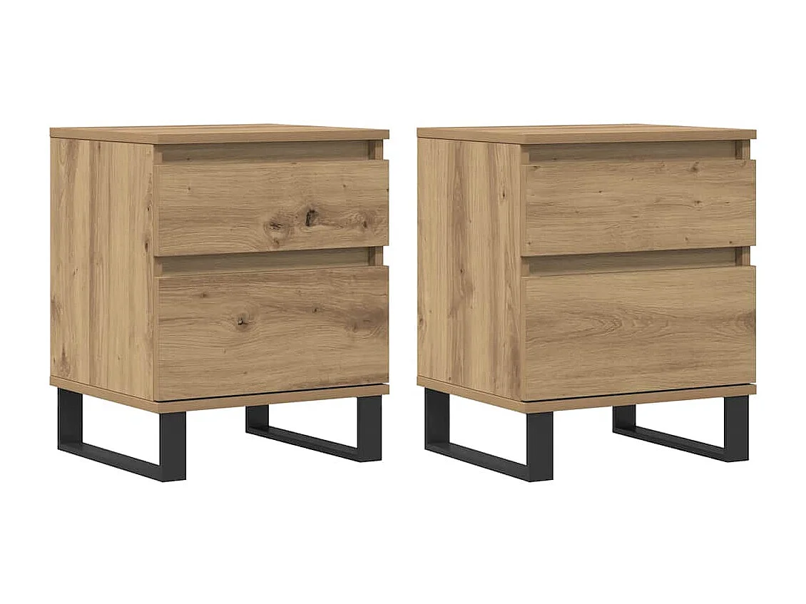 Tables de chevet 2 pcs chêne artisanal 40x35x50 cm