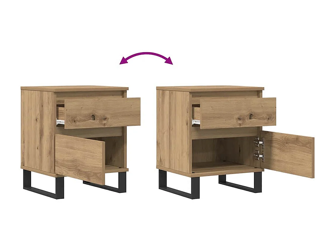 Tables de chevet 2 pcs chêne artisanal 40x35x50 cm