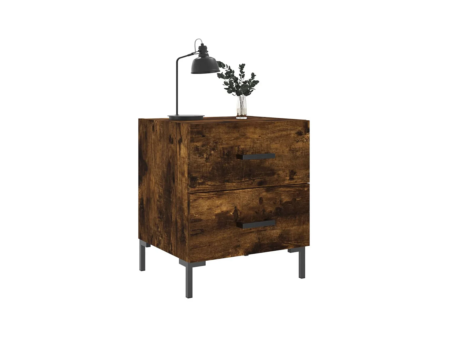 nachtkastjes gerookt eikenhout 40x35x47,5 cm bewerkt hout