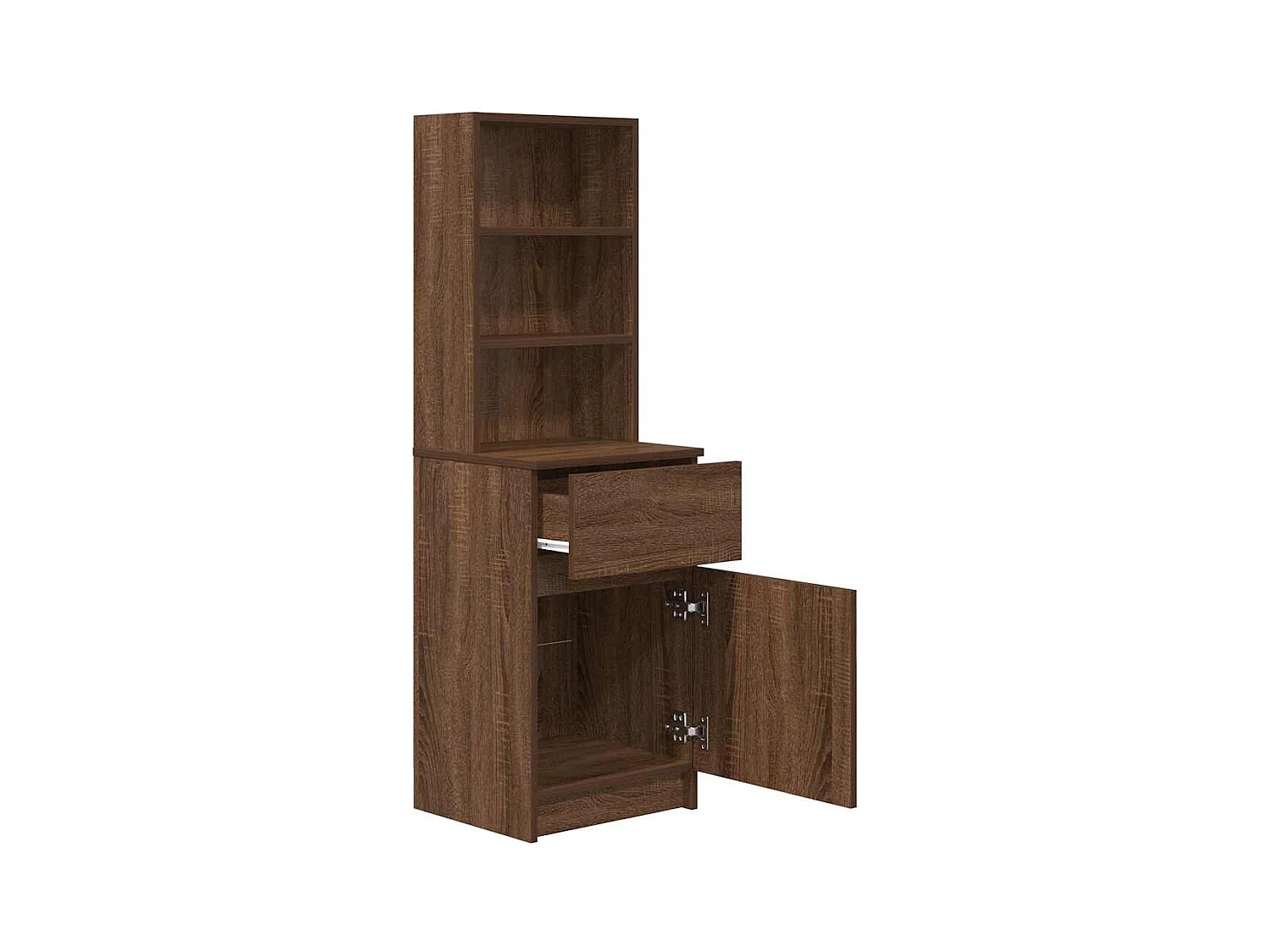 Nachtkastje bruin eiken 39x35x125 cm bewerkt hout