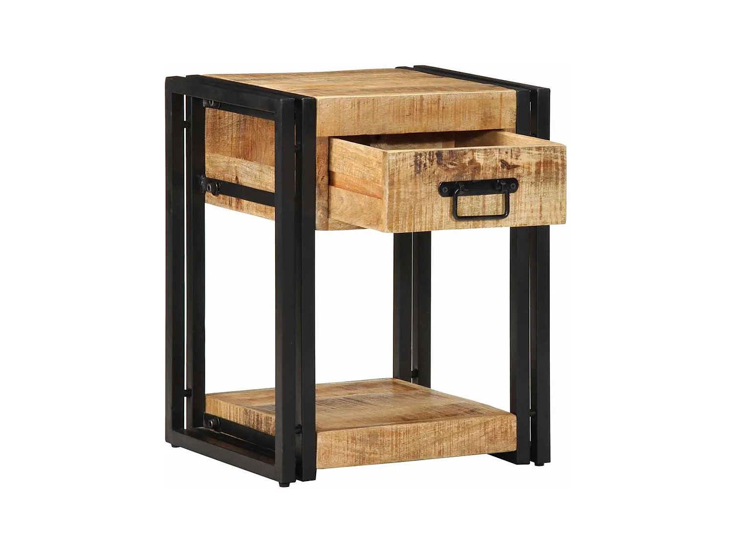 Table de chevet 40x35x50 cm bois brut massif de manguier