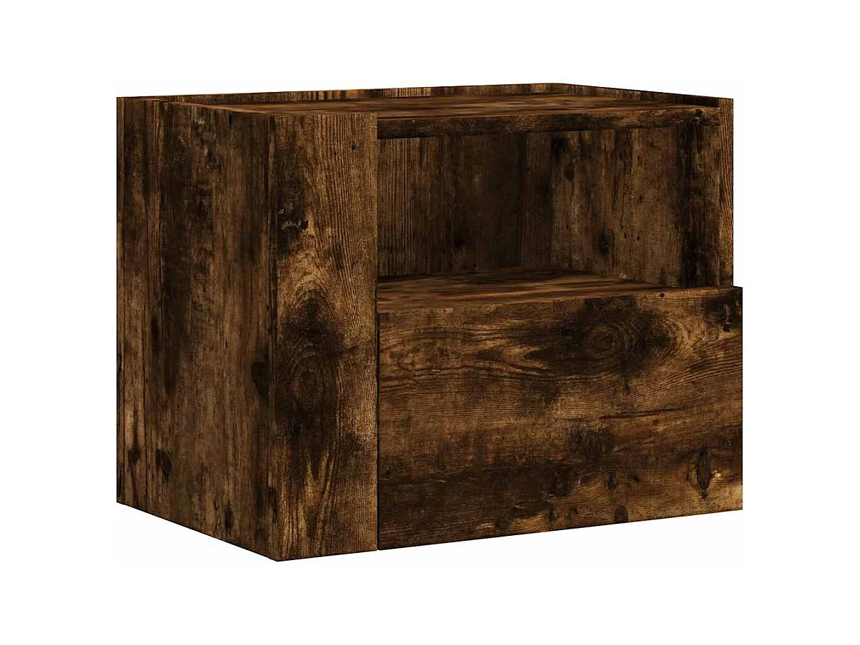 Comodini da parete 2 pz rovere affumicato 45x30x35 cm