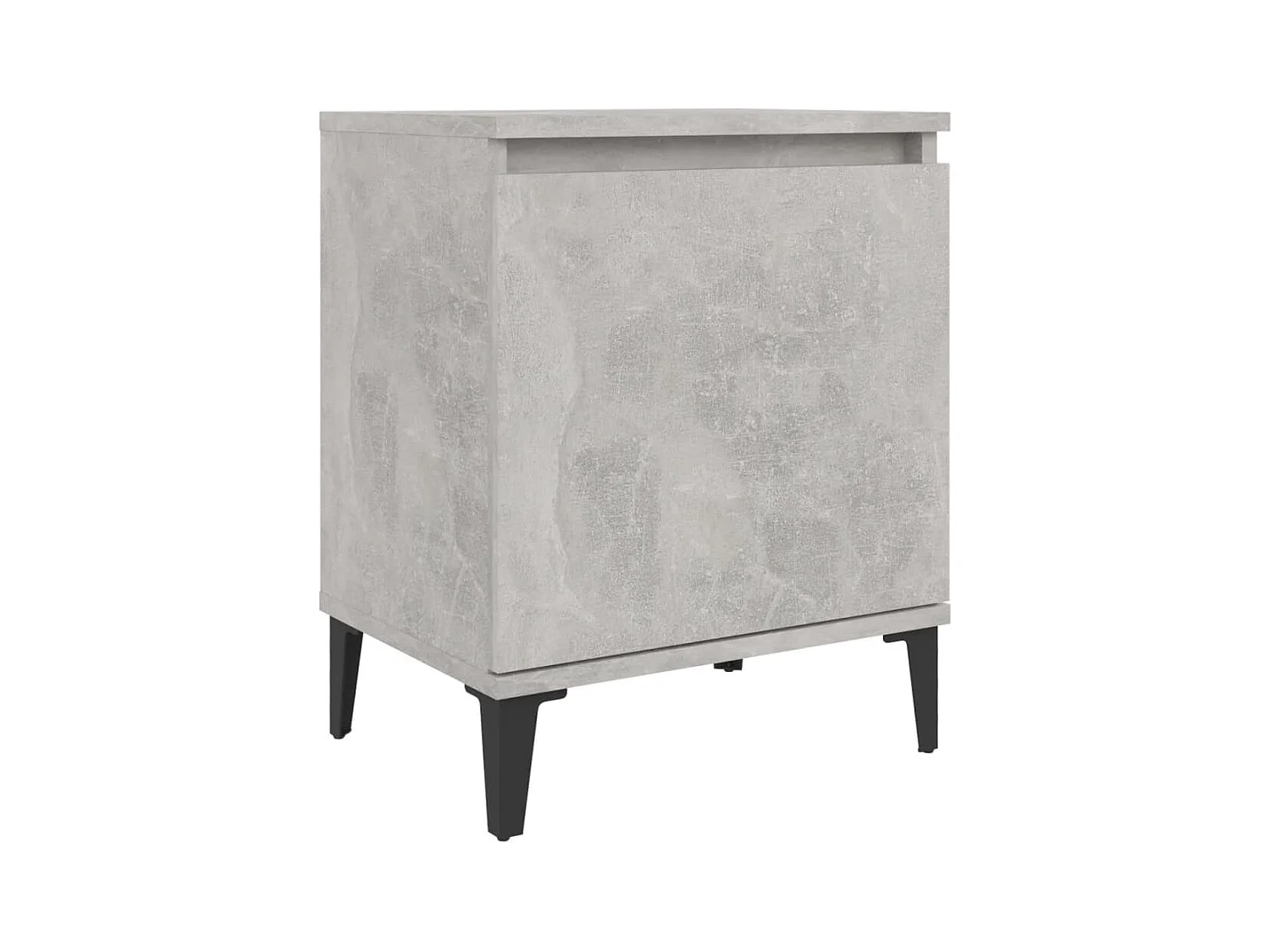 Comodini con gambe in metallo grigio cemento 40x30x50 cm