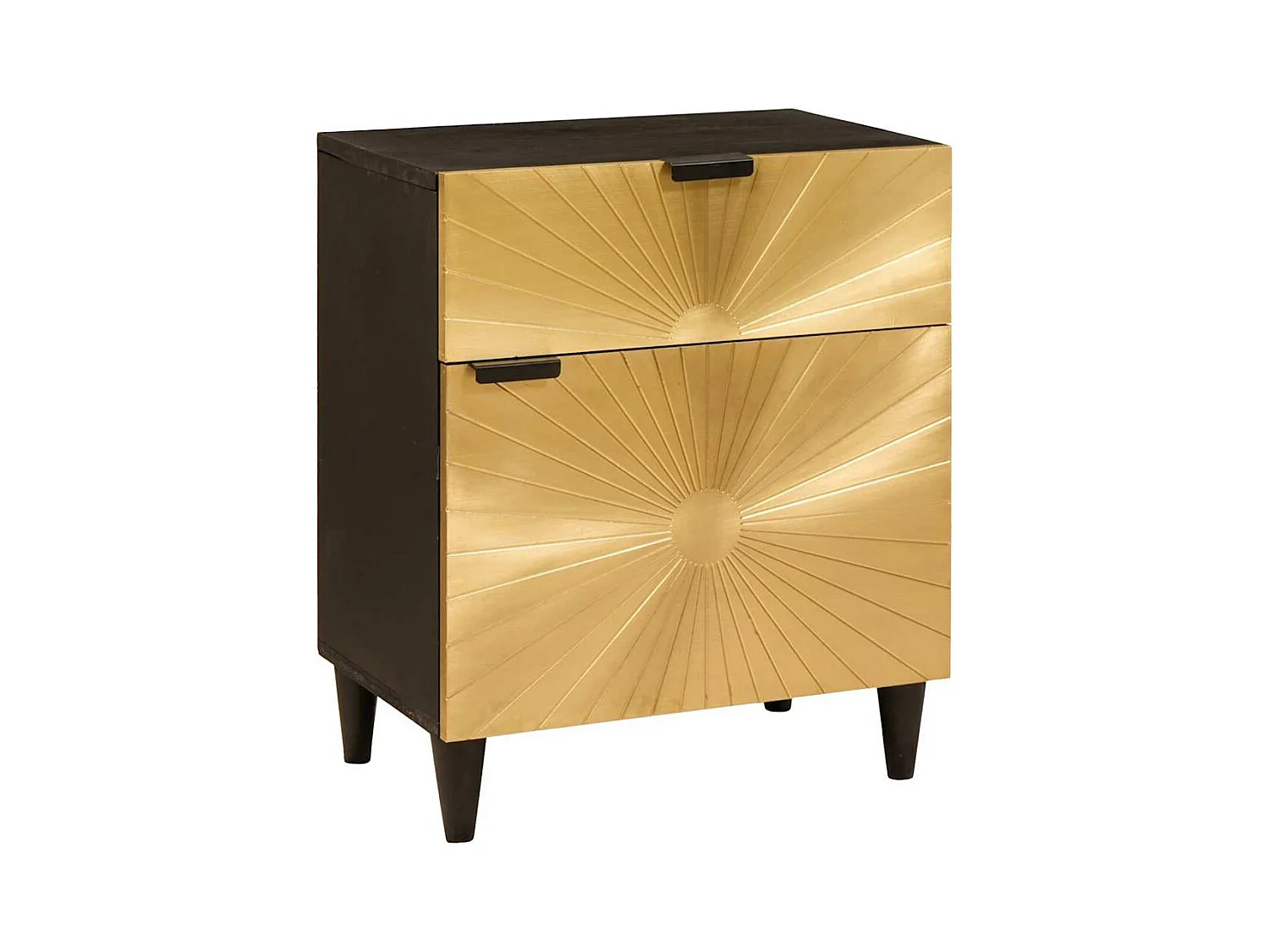Table de chevet avec tiroir Noir et or 50 x 33 x 60 cm