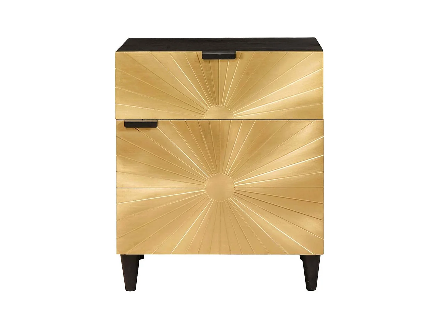 Table de chevet avec tiroir Noir et or 50 x 33 x 60 cm