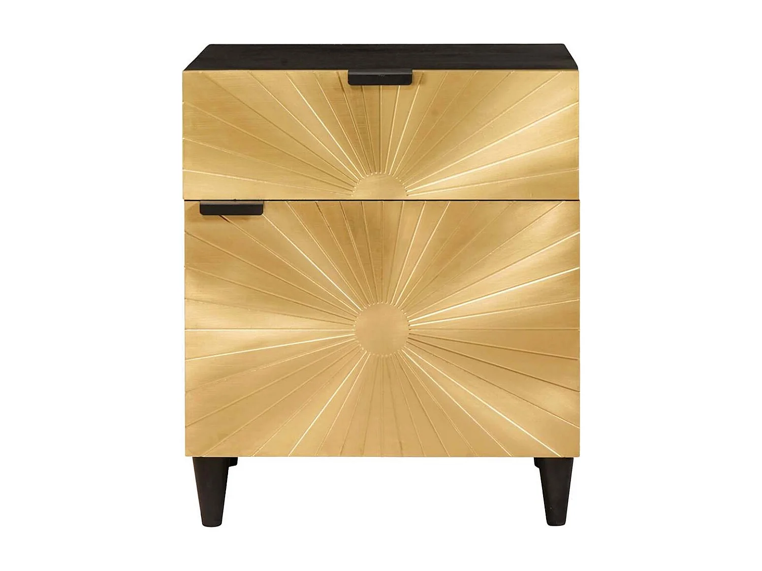 Table de chevet avec tiroir Noir et or 50 x 33 x 60 cm