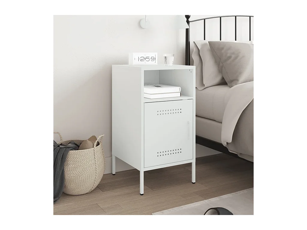 Wit nachtkastje 36x39x68 cm staal