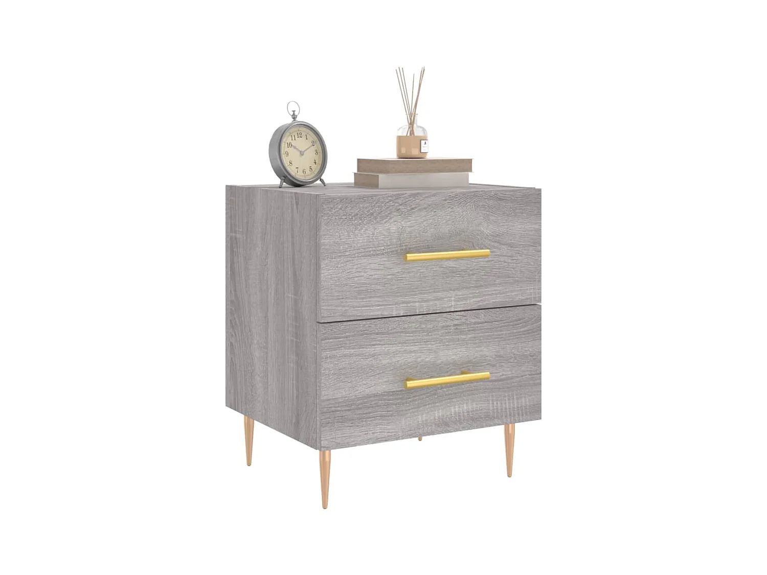 Mesita de noche Sonoma gris 40x35x47,5 cm Madera de ingeniería