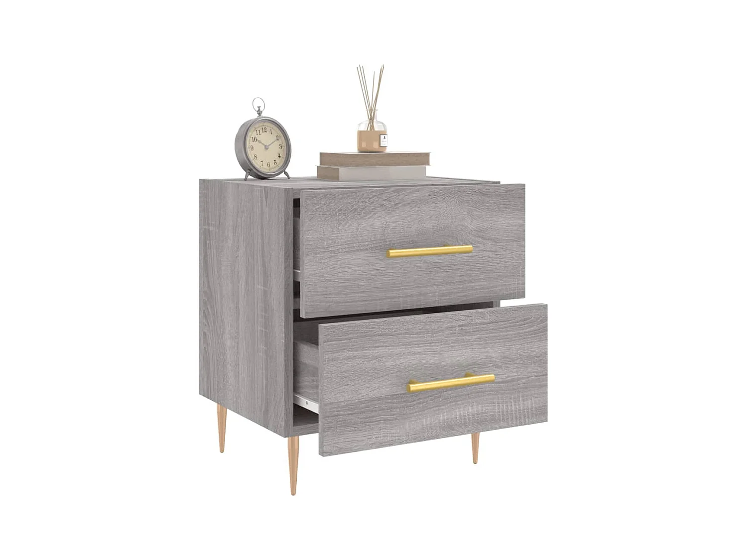 Mesita de noche Sonoma gris 40x35x47,5 cm Madera de ingeniería